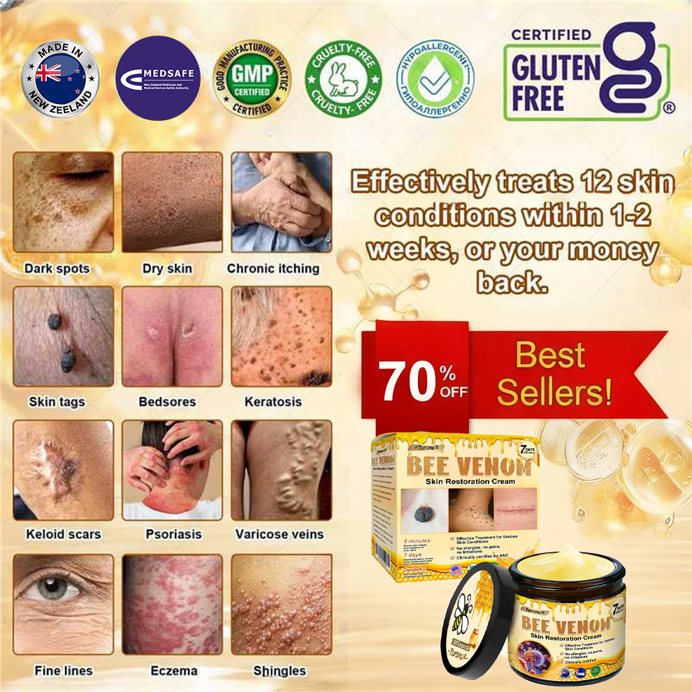 MEDSAFE Approved:Turonu®  Bee Venom Skin Restoration Cream — 🔥Limited Time 70% OFF🔥